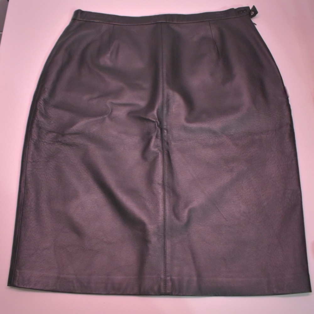 nine And Company Black Leather Pencil Skirt